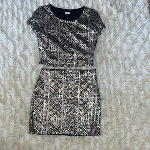 Hollister sequin skirt and top